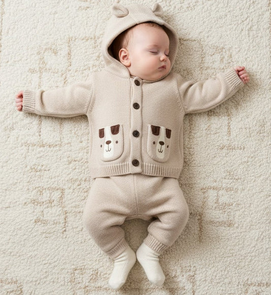 Baby Puppy Knitted Outfit