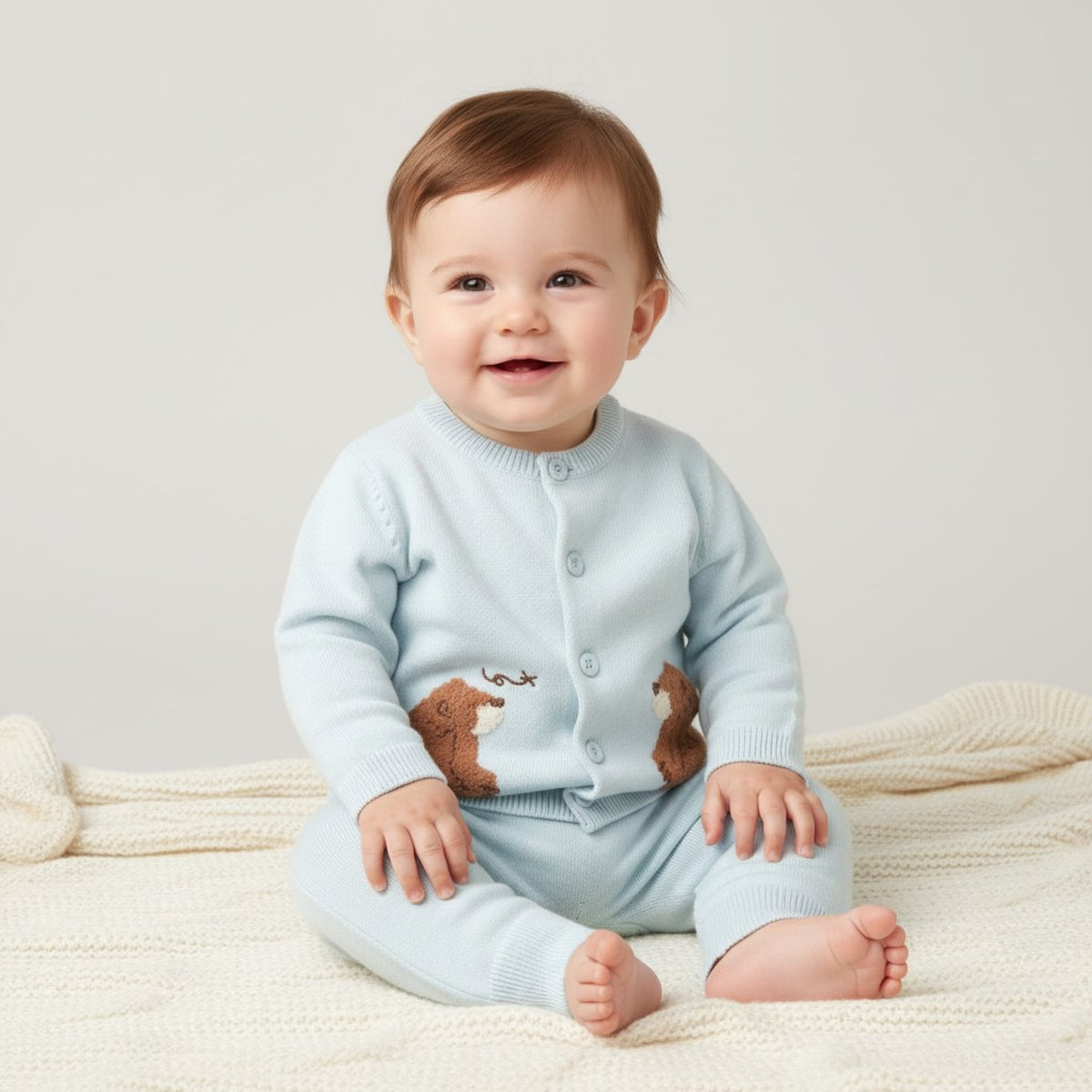 Baby Boys Knitted Bear Outfit