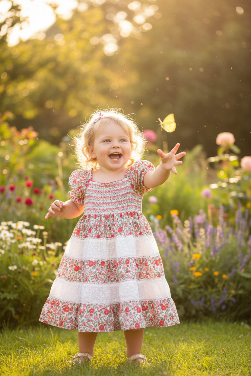 Baby Girls Floral Tiered Dress