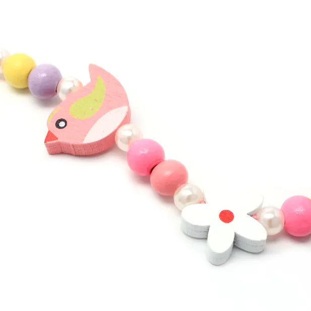 Bird Bead Necklace & Bracelet Set