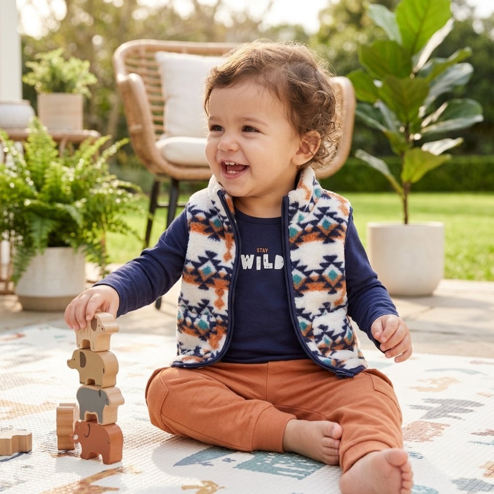 Baby Boys Borg Gilet Outfit