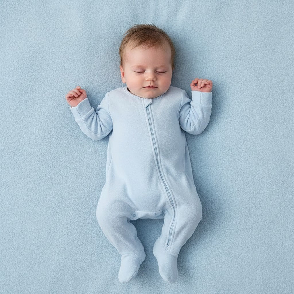 Baby Boys Velour Sleepsuit