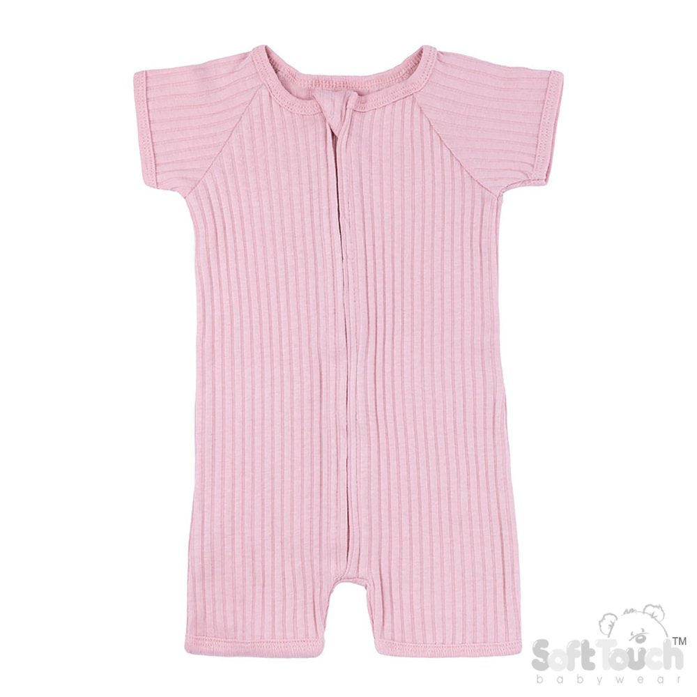 Baby Girls Ribbed Romper