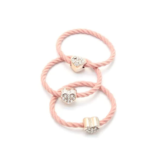 Heart Motif Twisted Hair Elastics