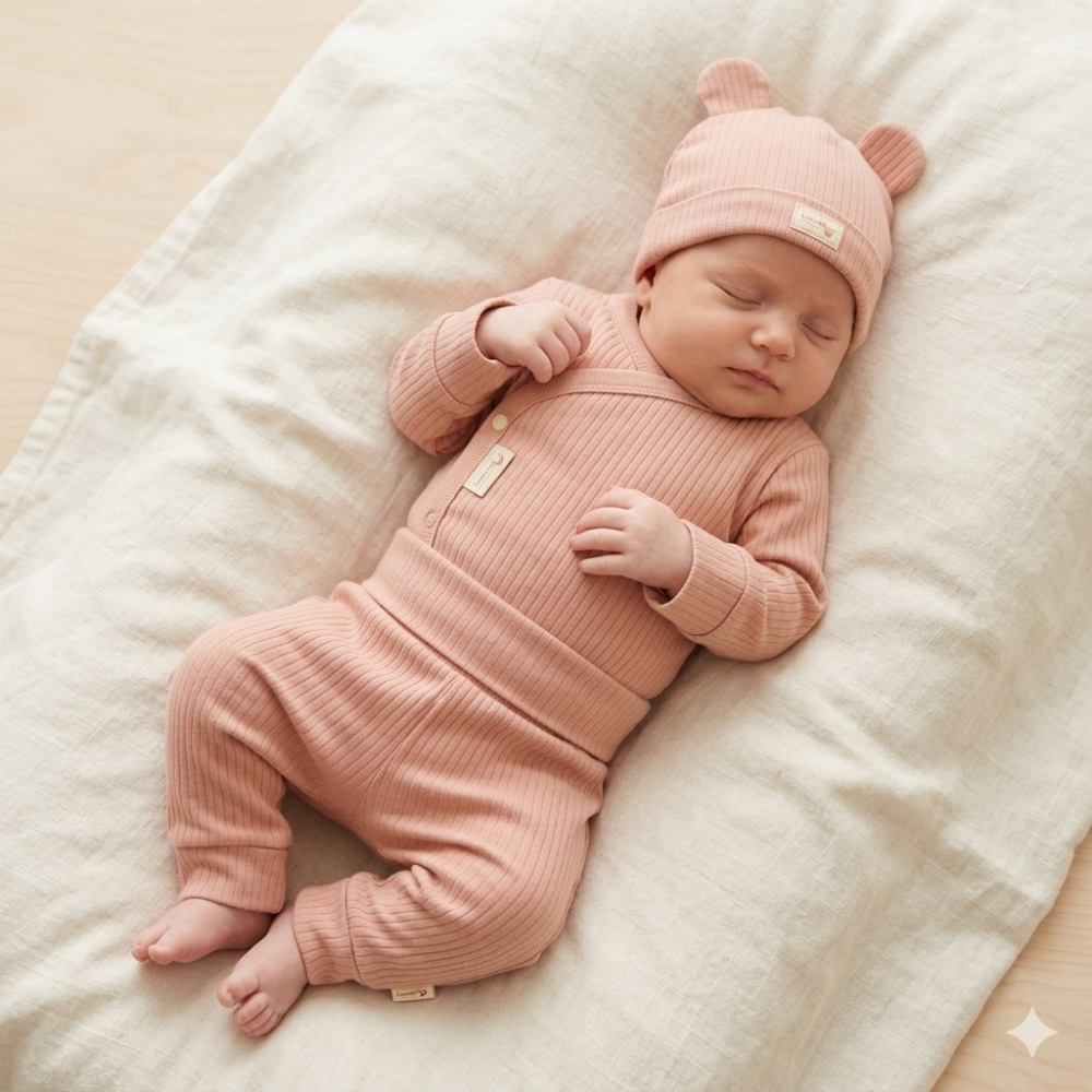 Baby Girls Organic Ribbed Outfit