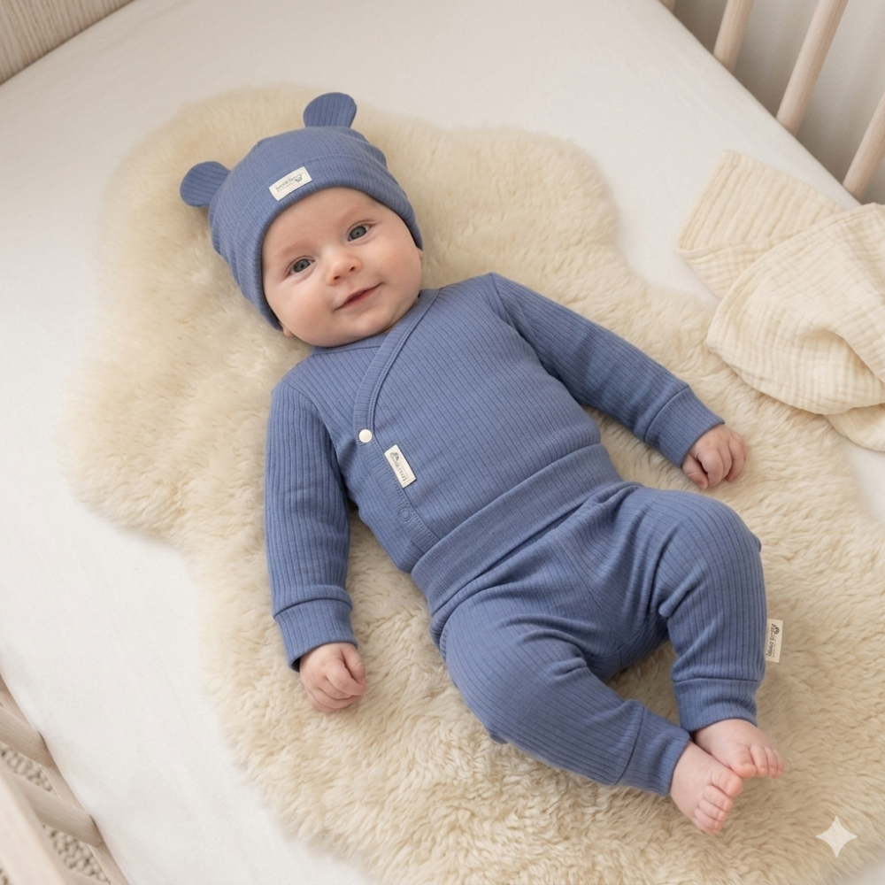 Baby Boys Organic Ribbed Outfit