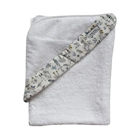 Liberty Print Hooded Towel - Theo - Blue