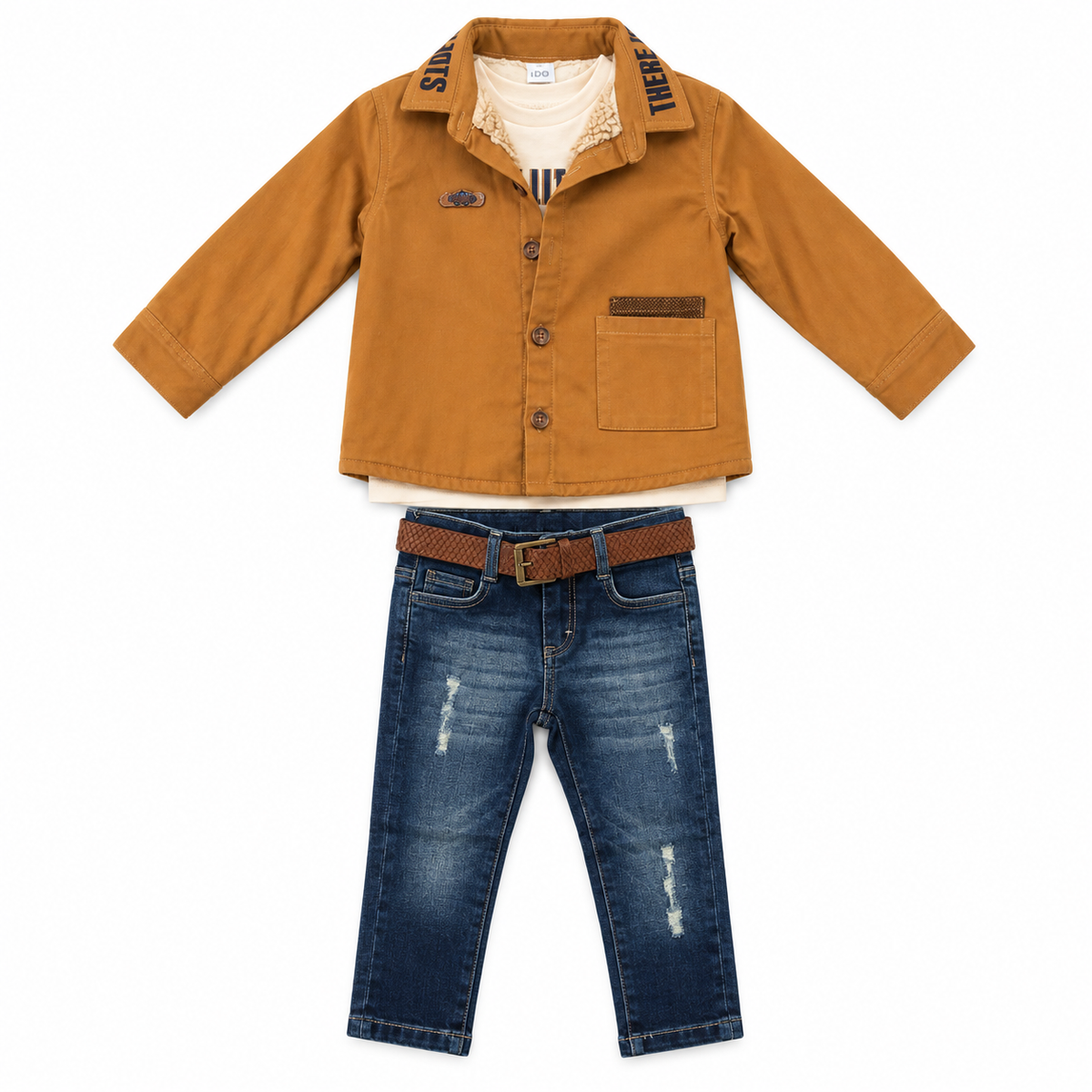 Boys Borg Lined Shirt Outfit