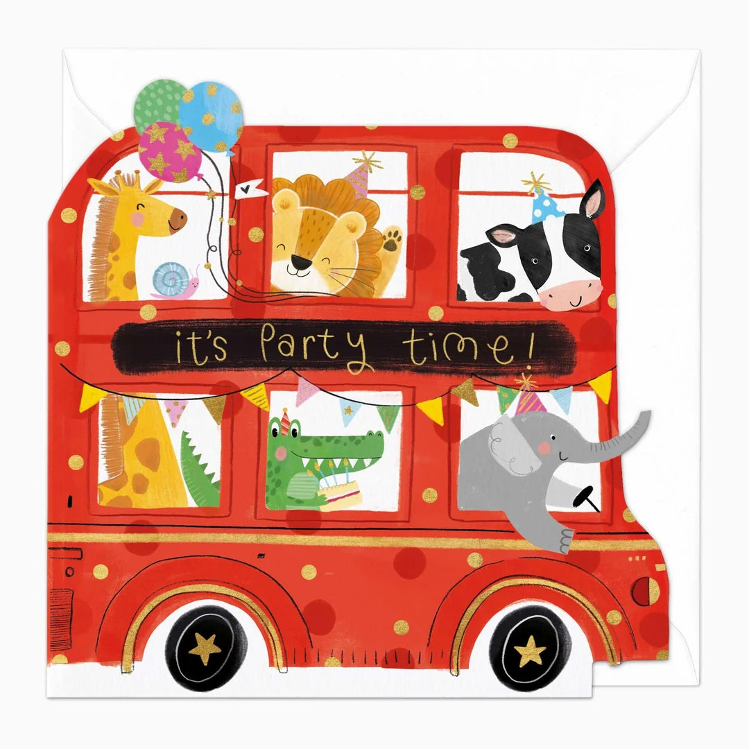 Party Bus Birthday Cut-Out Card