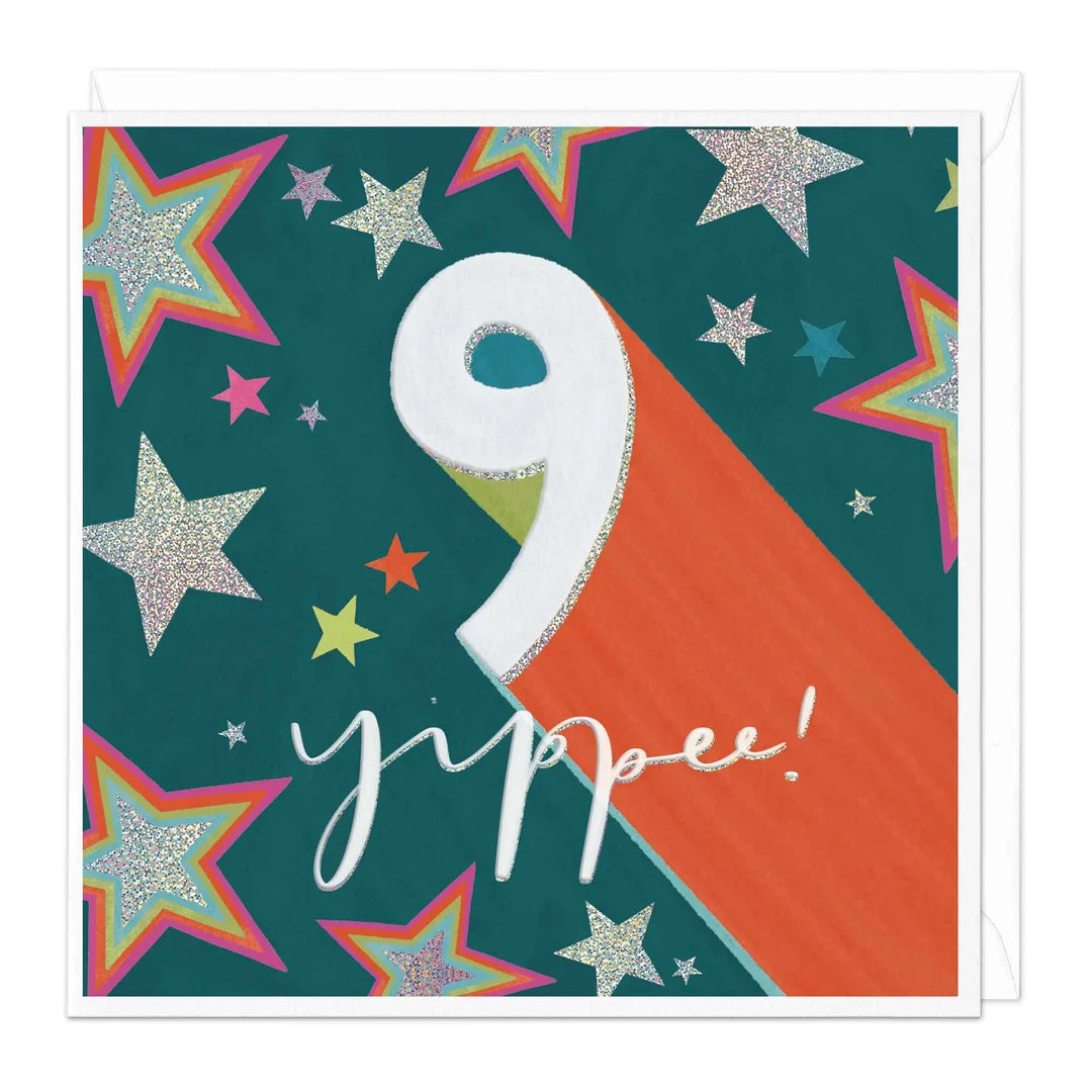 9 Star Birthday Card