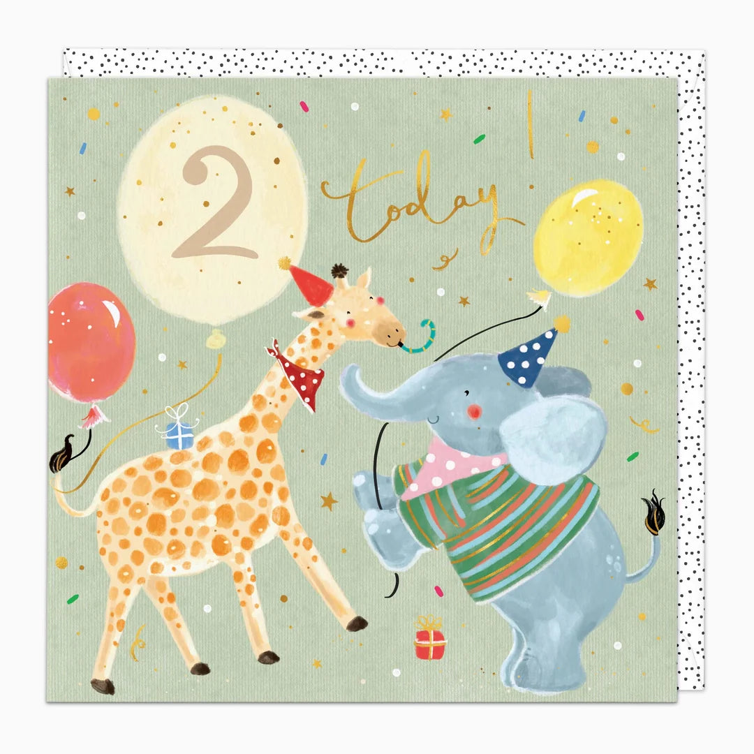 Giraffe's 2nd Birthday Card