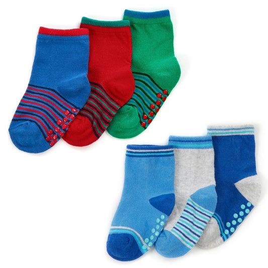 Baby Boys 3 Pack Socks with Grippers