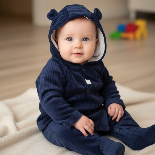 Baby Boys Ribbed Velour Outfit