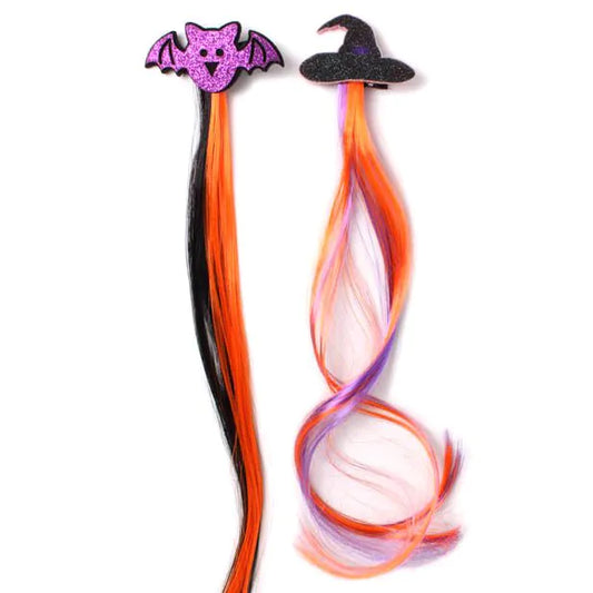 Set Of 2 Halloween Hair Clips With Synthetic Hair