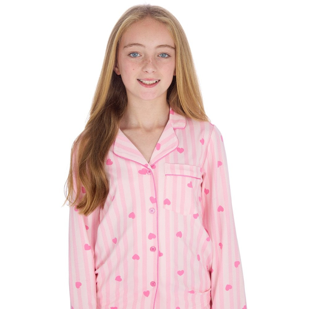 Girls Heart Stripe Pyjamas