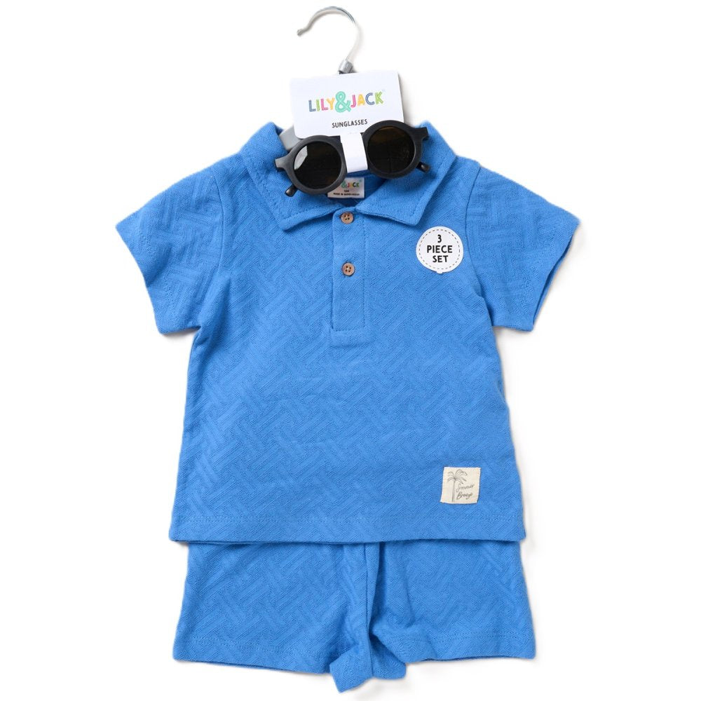 Boys Polo Top, Shorts & Sunglasses Outfit
