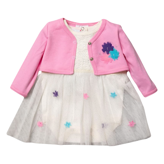 Baby Girls Tutu Bodysuit Dress & Bolero Cardigan