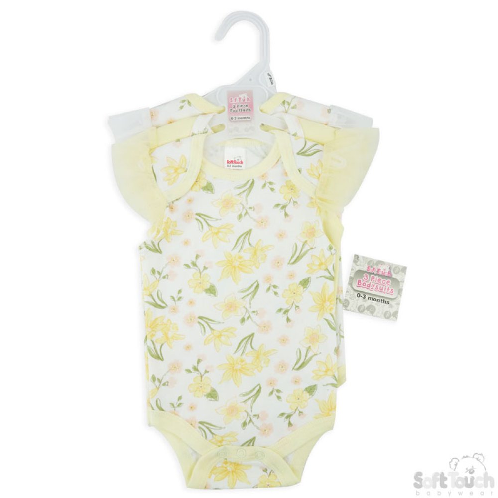 Baby Girls 3 Pack Bodysuits