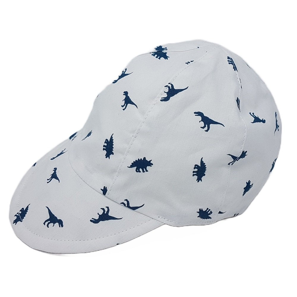 White Dinosaur Print Soft Peak Cap
