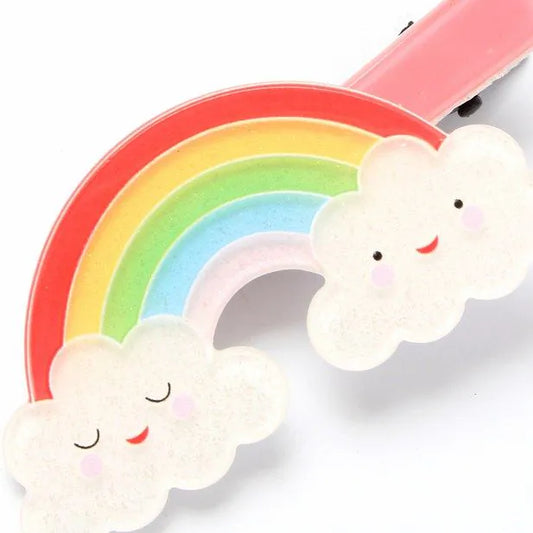 Plastic Rainbow Motif Hair Clip