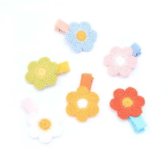 Crochet Flower Hair Clips