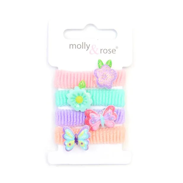 Flower & Butterfly Motif Hair Ponios