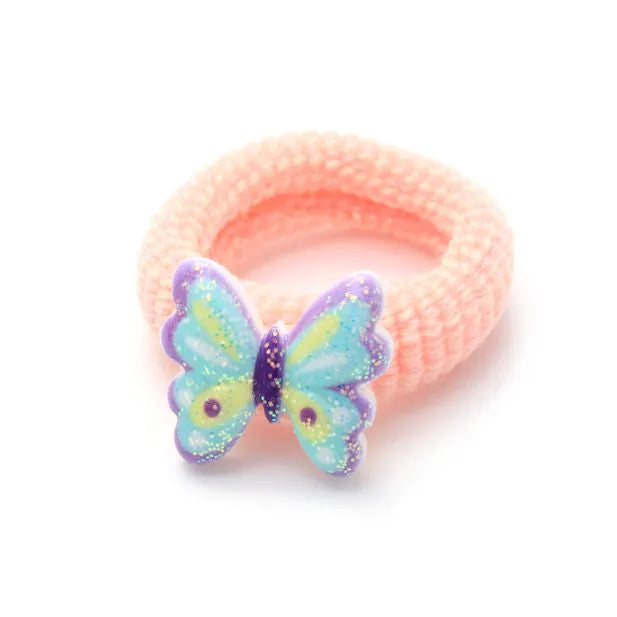 Flower & Butterfly Motif Hair Ponios