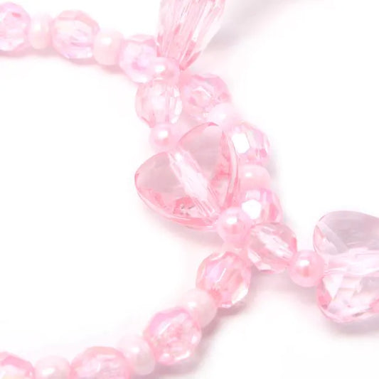 2 Stretch Pink Beaded Bracelets