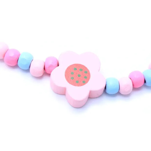 Flower Stretch Bead Necklace & Bracelet Set