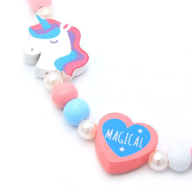 Unicorn Stretch Bead Necklace & Bracelet Set