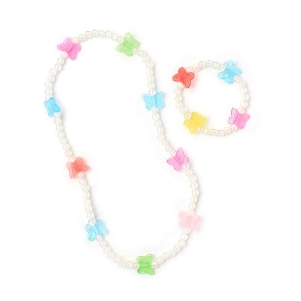 Stretch Butterfly Motif Necklace Set