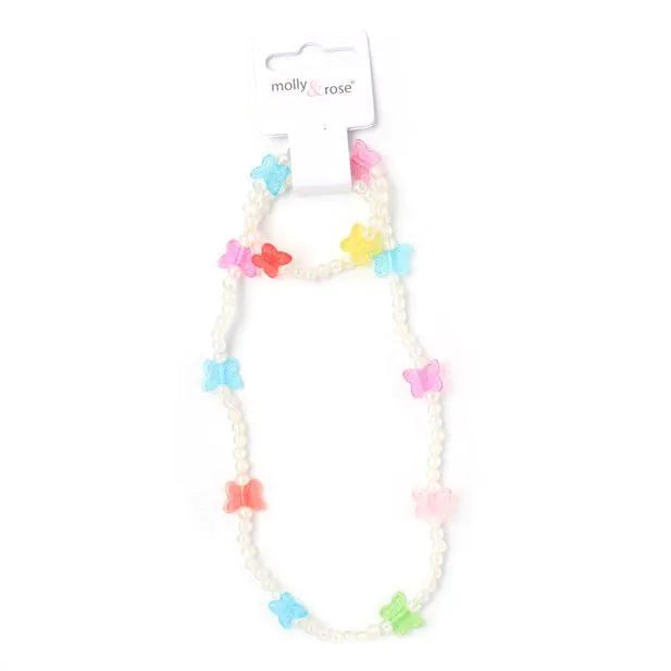 Stretch Butterfly Motif Necklace Set