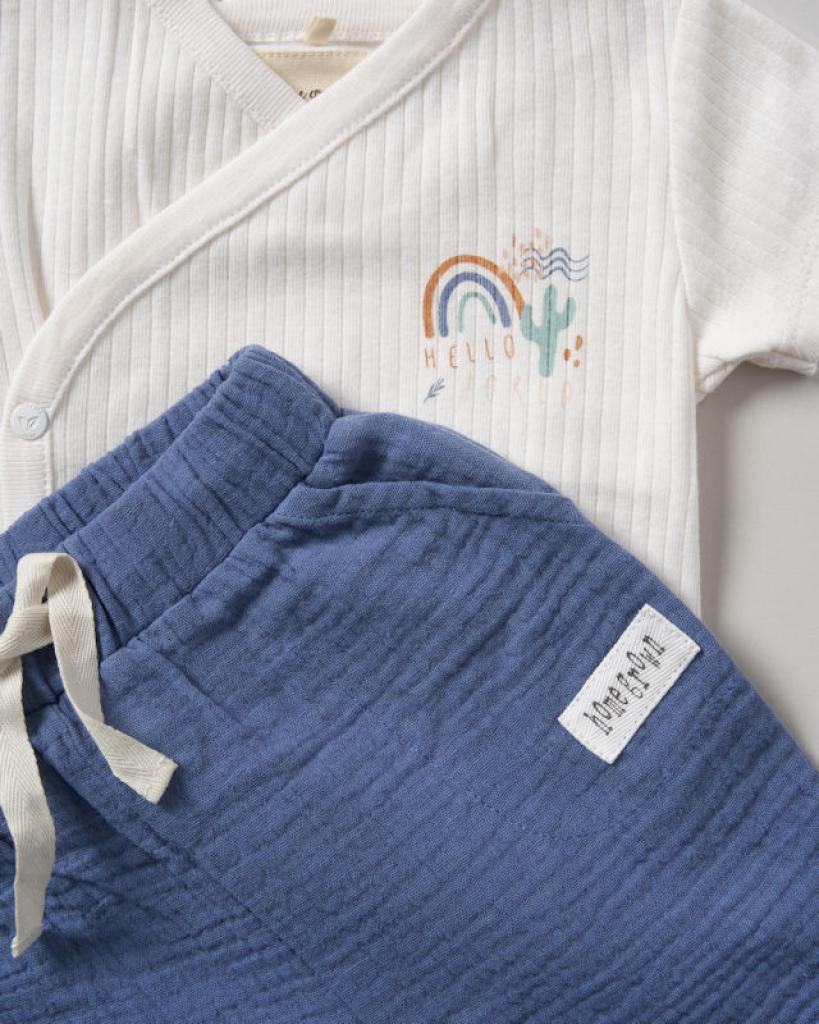 Baby Boys Organic 3 Piece Muslin Outfit