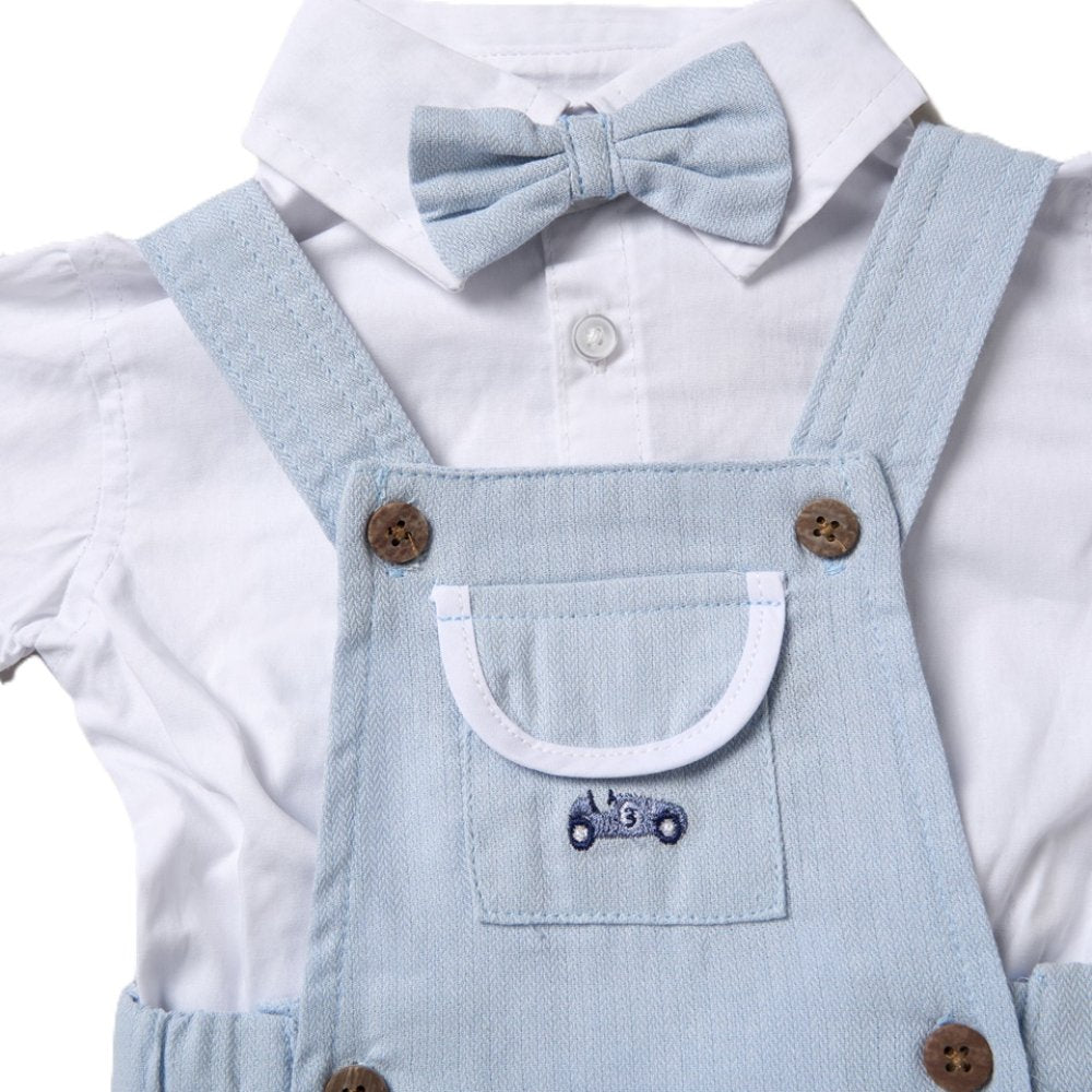 Baby Boys Bow Tie Dungaree Outfit