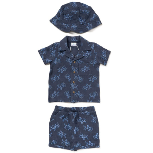 Baby Boys Muslin 3 Piece Outfit