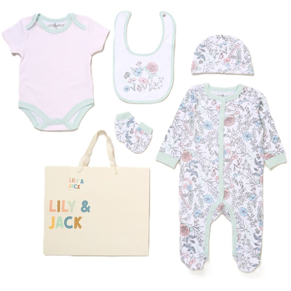 Baby Girls 6 Piece Floral Gift Set