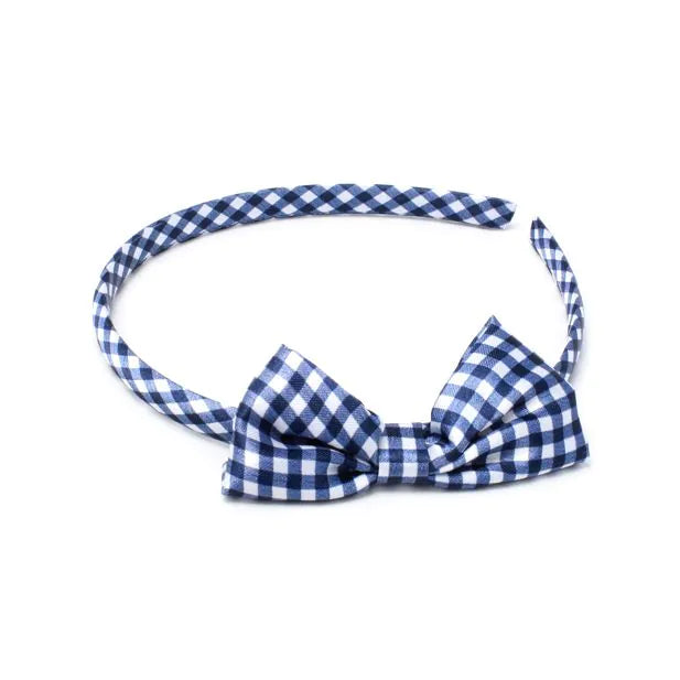 Navy Sleepies, Elastics & Gingham Aliceband Set
