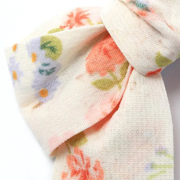 2 Floral Print Bow Clips