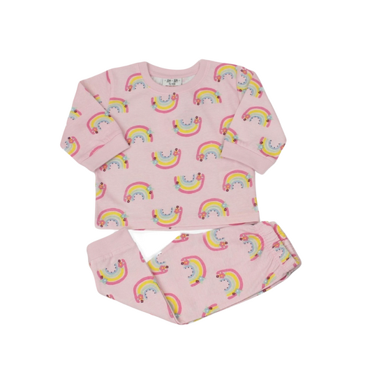Baby Girls All Over Rainbow Print Pyjamas