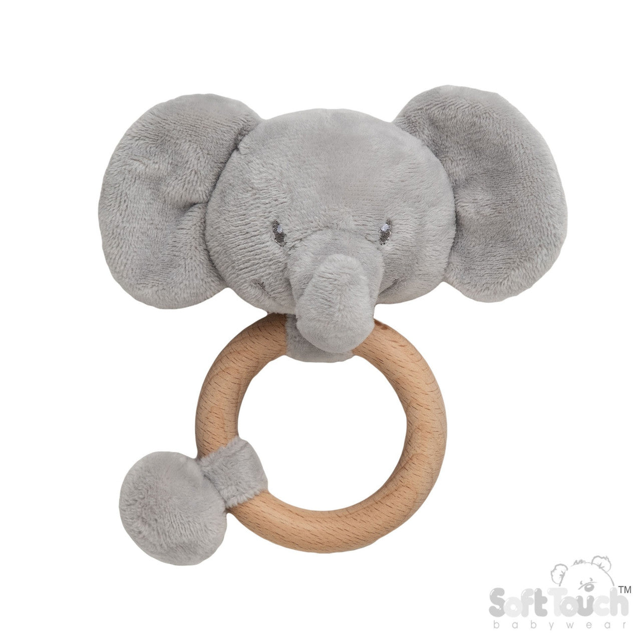 Grey Eco Recycled Elephant Rattle Toy