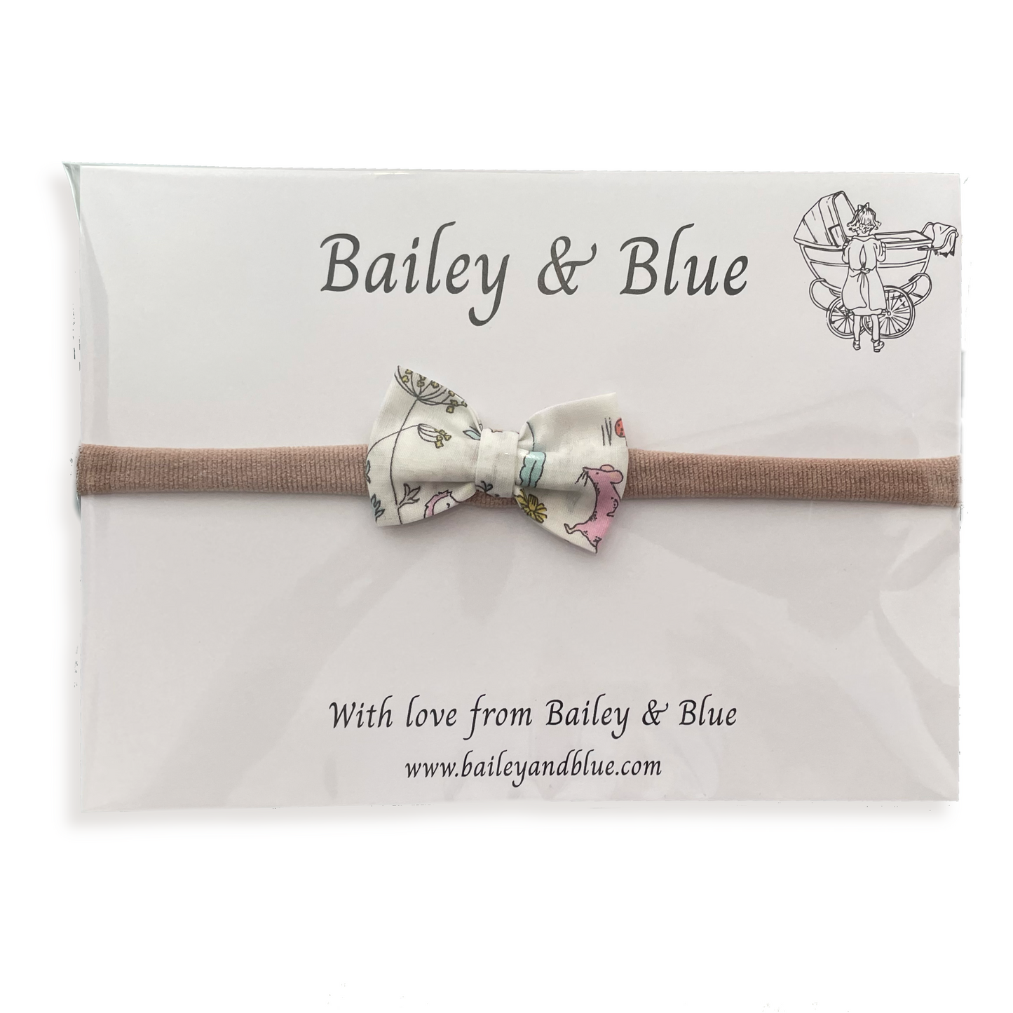 Liberty Theo Pink Small Bow Headband
