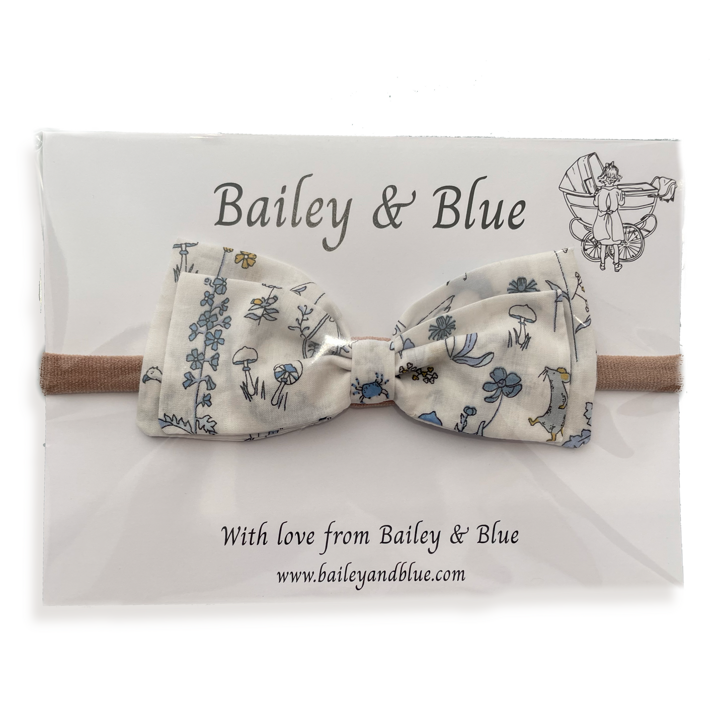 Liberty Theo - Blue Large Bow Headband