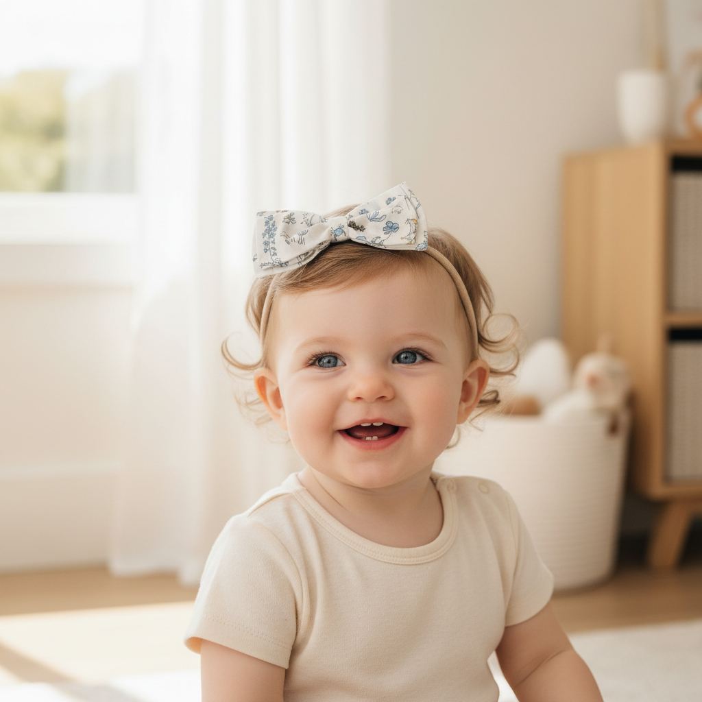 Liberty Theo - Blue Large Bow Headband