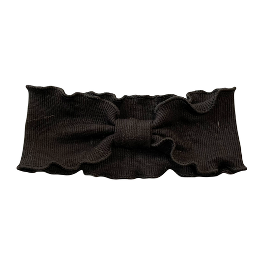 Black Ribbed Frill Edge Headband