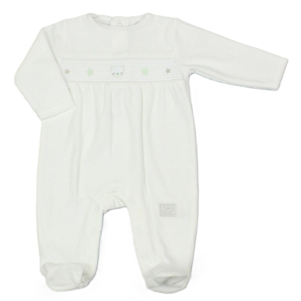 Baby Smocked Velour All-in-One