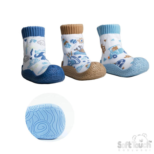 Baby Boys Rubber Soled Socks