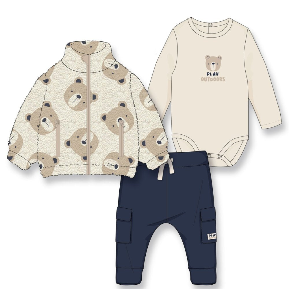 Baby Boys Teddy Sherpa Jacket Outfit