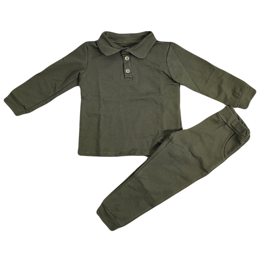 Boys Long Sleeve Polo Shirt & Jog Pant