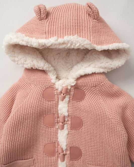 Baby Girls Knitted Sherpa Lined Knitted Jacket