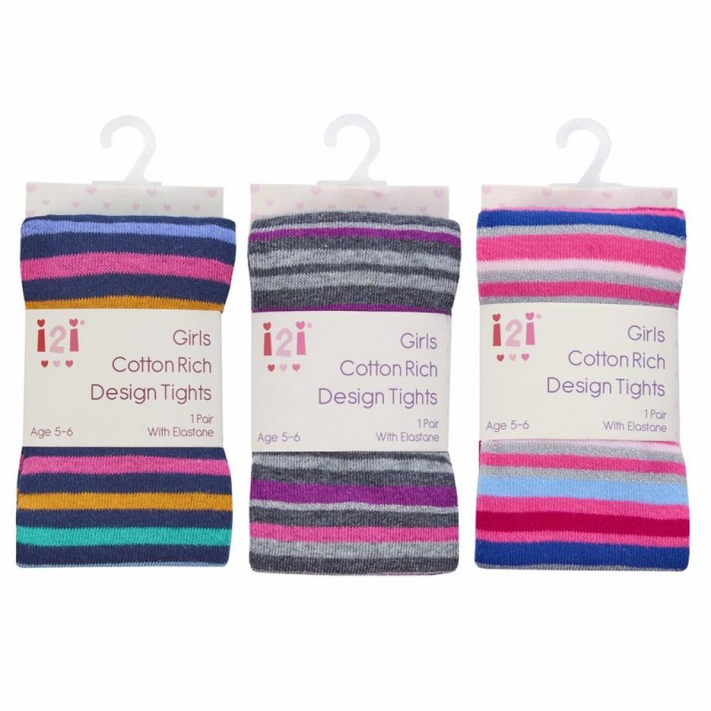 Girls Stripe Knitted Tights